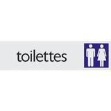 Plaque alu Toilettes - Plaques adhésives Alu