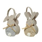 Panier avec décoration lapin en feutrine - Décors de Pâques