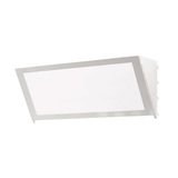 Bandeau d'en-tête incliné + plexi  accroches pas de 25 mm - Ligne Store blanc pas de 25 mm