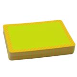 Étiquettes carton indélébiles jaune fluo liseré rouge 8 x 6  - Cartons indélébiles