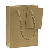 Sacs kraft Luxe - 8,1 + 3,3 x H 10,8 cm - par 20 - Sacs kraft Luxe