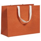 Sacs luxe terracotta poignées coton - 25 + 13 x H 33 cm - Sacs kraft Luxe