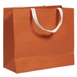 Sacs luxe terracotta poignées coton - 36 + 13 x H 30 cm