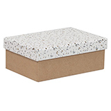 Boîtes cadeaux Terrazzo à couvercle amovible - blanc / brun - 16 x 11 x 6 cm - Boîtes cadeaux de Noël