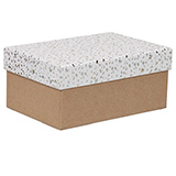 Boîtes cadeaux Terrazzo à couvercle amovible - blanc / brun - 19 x 13 x H 8,5 cm - Boîtes cadeaux de Noël