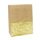 Sac kraft brun éclats or - 25 + 13 x 33 - Pqt de 20 - Sacs kraft Luxe