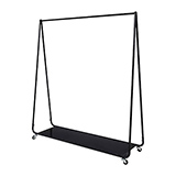 Portant droit fixe noir avec tablette basse - L 150 x P 40 x H 160 cm - Portants droits