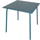 Table métal carrée - bleu foncé