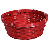 Corbeilles rondes en bambou - rouge - ø 23 x H 8 cm - Corbeilles bambou