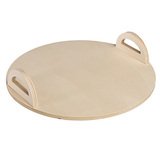 Plateau rond en contreplaqué avec poignées - ø 30 x H 4.5 cm - Coffrets bois