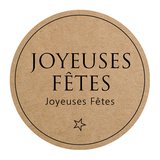 Étiquettes adhésives JOYEUSES FÊTES - Hiver au cottage