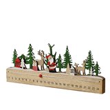 Calendrier de l'Avent en bois avec décor Père Noël et sapins - Décors à poser