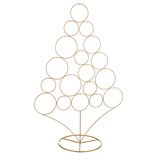 Sapin de Noël Design cercles or - H 95 cm - Décors en métal et bois