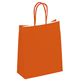 Sacs kraft Orange passion grand modèle - Sacs kraft unis, poignées torsadées