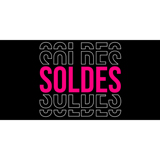 Affiche horizontale Soldes Noir et Fuchsia - Affiches Soldes