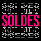 Affiche carrée Soldes Noir et Fuchsia - Affiches Soldes