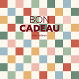 Bons cadeaux à carreaux multicolores + enveloppe - Chèque cadeaux Noël