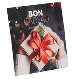 Bons cadeaux Paquet cadeau de Noël kraft avec noeud rouge + enveloppe - Chèque cadeaux Noël