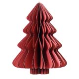 Sapin en papier accordéon - rouge - H 40 cm - Décors en carton