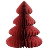 Sapin en papier accordéon - rouge - H 60 cm - Décors en carton