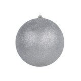 Boule de Noël - argent pailleté - ø 13,5 cm - Boules et étoiles pailletées