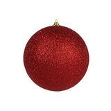 Boule de Noël - rouge pailleté - ø 18 cm - Boules et étoiles pailletées