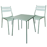 Lot 1 table + 4 chaises en métal - vert menthe - Tables