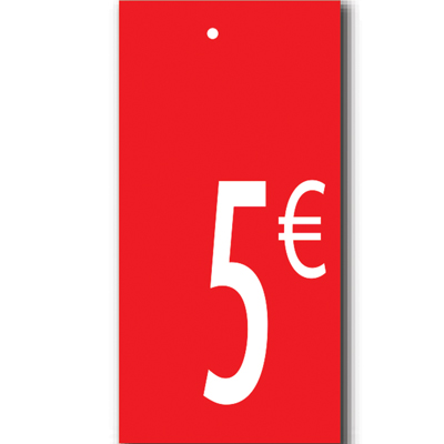 Étiquettes à trou 5 € - Étiquettes à trou