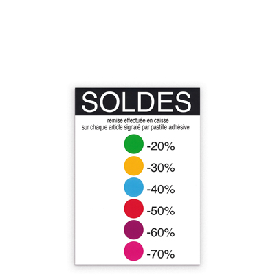 Affiche Soldes code couleurs - Affiches pourcentages