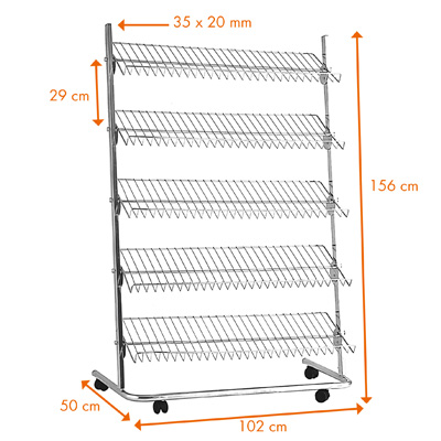 Présentoir 5 tablettes - Présentoirs fil-1