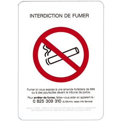 Plaque de signalisation Interdiction de fumer - Plaques PVC