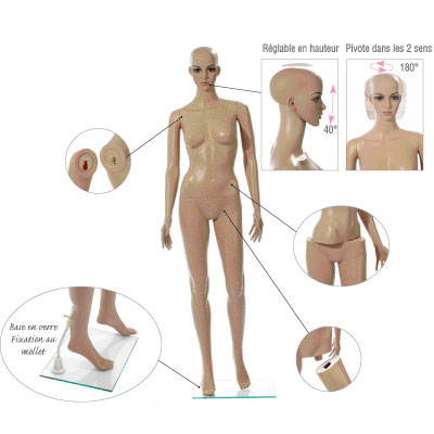 Mannequin homme sans perruque bras le long du corps - Mannequins plastique sans perruque-2