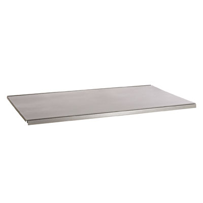 Tablette tôle monobloc - Ligne Store gris métallisé pas de 50 mm