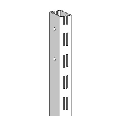 Montant 2 faces double perforation pas de 50 mm - Ligne Store blanc pas de 50 mm