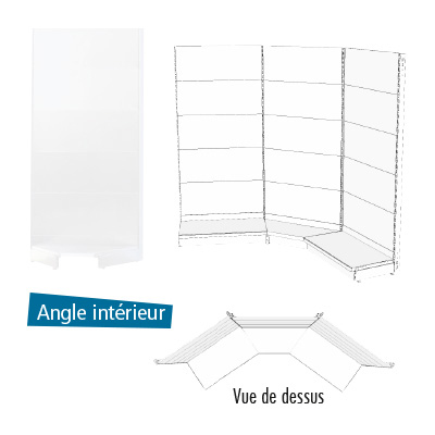 Tablette tôle d'angle intérieur - Ligne Store blanc pas de 25 mm-1