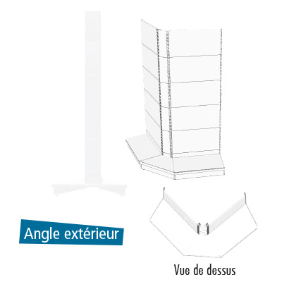 Fond tôle plein d'angle extérieur - Ligne Store blanc pas de 25 mm-1