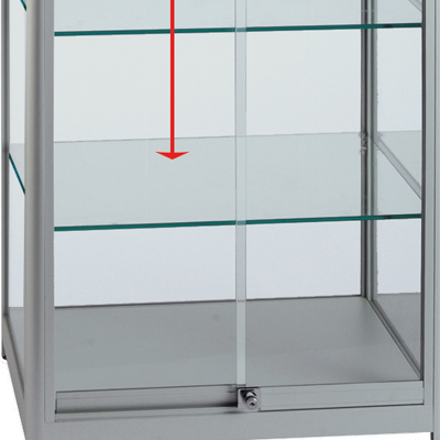 Etagère en verre pour 219404 - Vitrines alu tablettes réglables