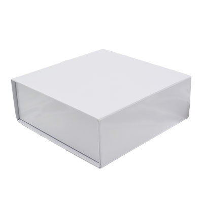 Boîtes aimantées - blanc brillant - 16 x 16 x H 6 cm - par 5 - Boîtages cadeaux