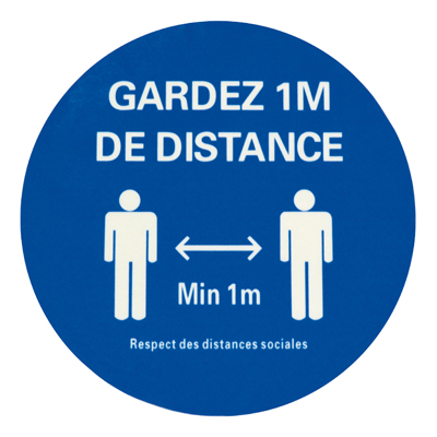 Adhésif sol Gardez 1m de distance - Guidage de prévention