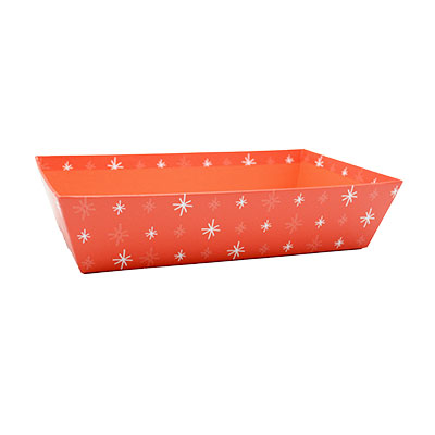 Corbeilles carton avec étoiles - rouge / blanc - L 33 x P 20 - Corbeilles carton-1