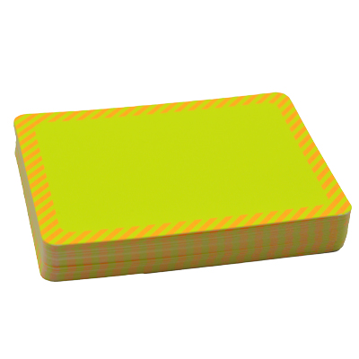 Étiquettes carton indélébiles jaune fluo liseré rouge 8 x 6  - Cartons indélébiles