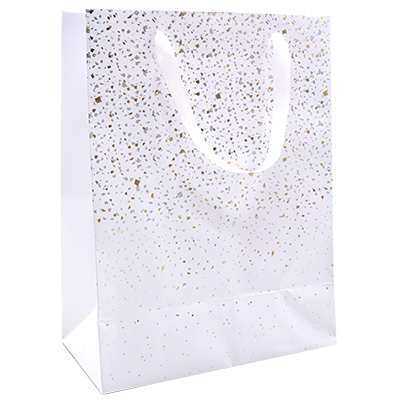 Sacs pelliculés Terrazzo blanc - 25 + 13 x H 33 cm