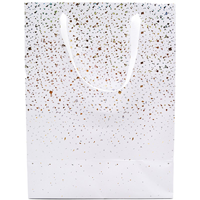 Sacs pelliculés Terrazzo blanc - 25 + 13 x H 33 cm-1