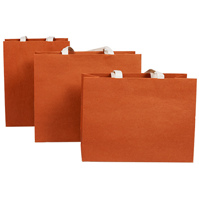 Sacs luxe terracotta poignées coton - 36 + 13 x H 30 cm - Sacs luxe chic nature-2