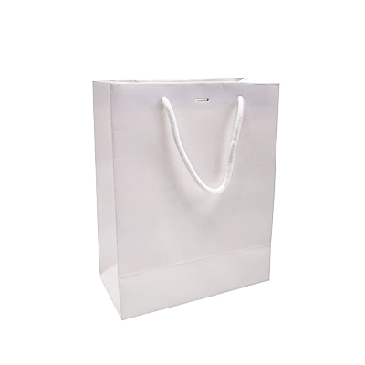 Sacs pelliculés blanc mat avec fenêtre - 22 + 11 x 28 cm - Sacs pelliculés unis, poignées cordelette-1