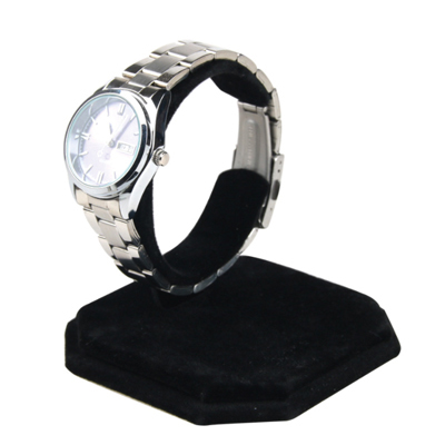 Présentoir montre floqué noir - Présentoirs montres-1