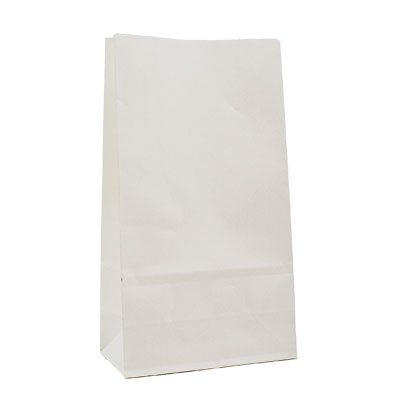 Sacs papier SOS blanc - 13,5 + 7 x H 24 cm - Sacs SOS