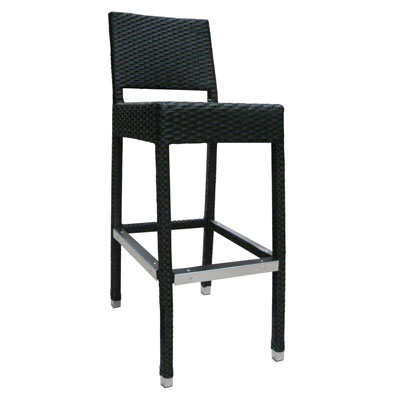 Tabouret haut tressé noir - Tabourets