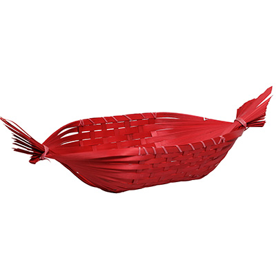 Corbeilles gondoles en bambou - rouge - L 49 + P 23 x H 10 cm - Corbeilles bambou