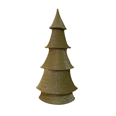 Sapin de Noël pliable en tissu - or brillant - H 123 cm - Étoiles et Sapins en tissu